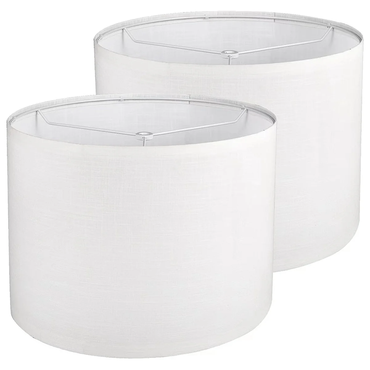 

2Pcs Drum Lampshade, Lamp Shades for Table Lamp Floor Lamp, White Lamp Shades, Easy Assembly Replacement Lampshades