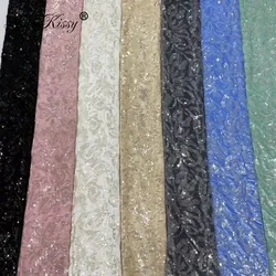 Hot Sell 7 Colors New Velvet Sequin Fabric Handmade Design Sewing Wedding Party Dress Popular Glitter Fabric Width 125CM