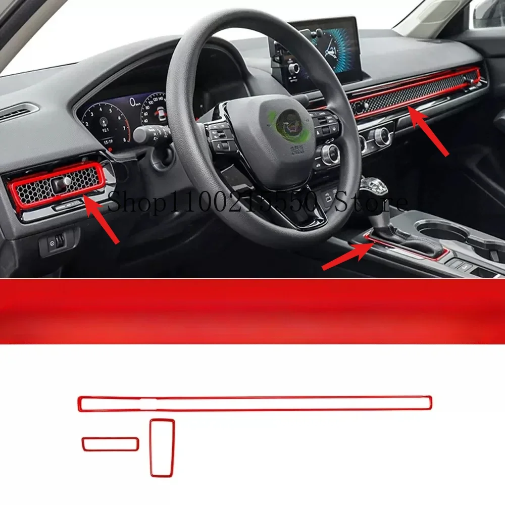 Car Center Console Air Condition AC Vent Outlet Panel Trim Cover Accessories For Honda Civic 11th Gen 2021 2022 2023