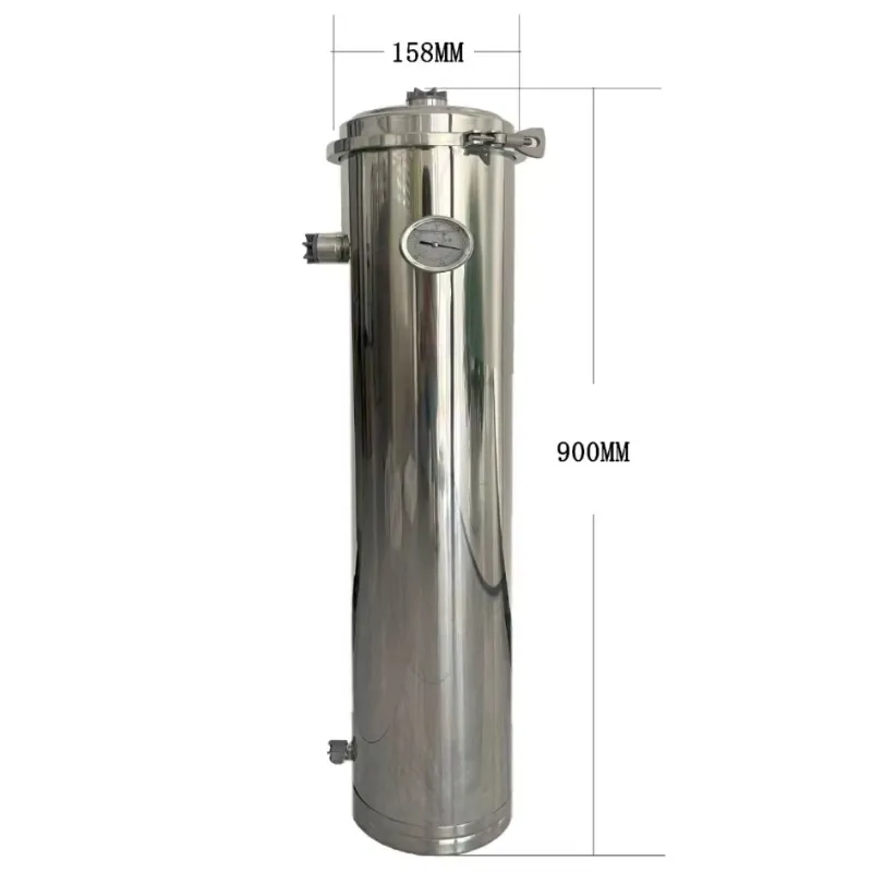 Environmentally friendly 159-8000 liters stainless steel tube ultrafilter PVDF UF with pressure gauge for whole house filtration