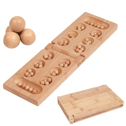 Mancala African Chess Classic Strategy Puzzle Toys Party Game Folding Chess Board Educational Logical Thinking Toys