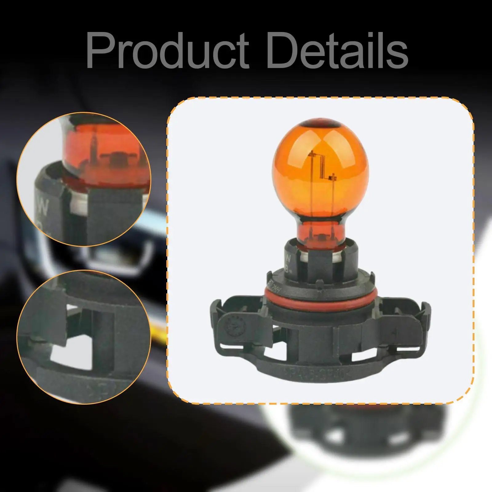 

Psy24W Front Turn Signal Light Bulb, High Performance, Replaces Easy to Install, DC12V 24W for Excelle GT, Magotan, C5,