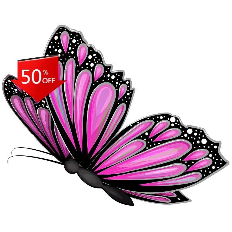 

Purple Pink Butterfly Sticker Vibrant Love Design Pretty Beautiful Laptop Decoration Pvc Boat Accessories