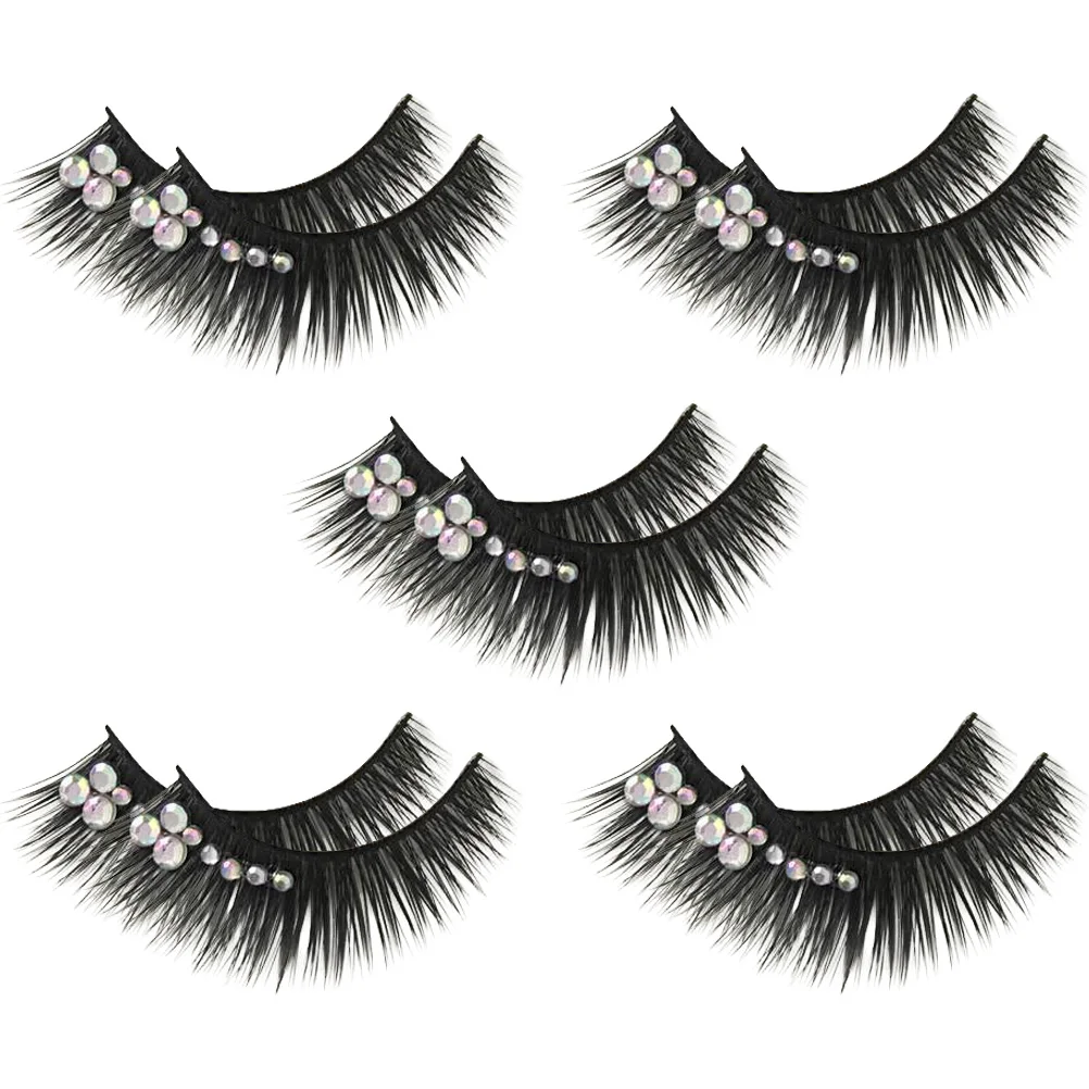 

Shiny Diamond False Eyelashes For Latin Dance Performance Women Rhinestone Fake Lashes Long Sexy Makeup Lash