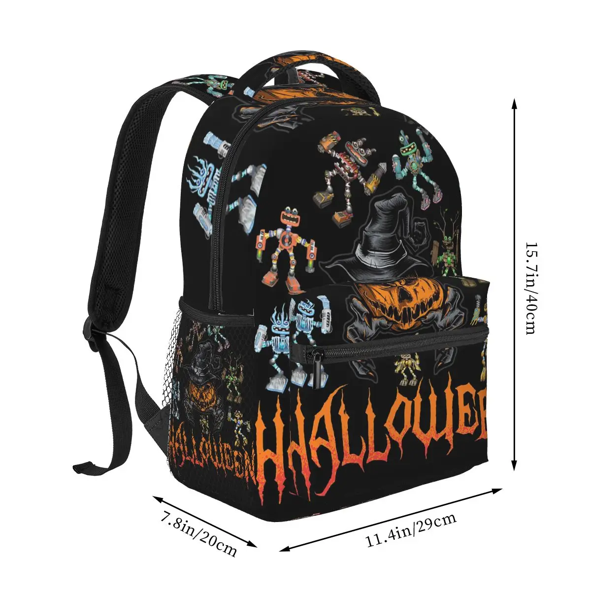 Wubbox My Singing Monsters Halloween Backpacks Boys Girls Bookbag Students School Bags Cartoon Kids Rucksack Shoulder Bag