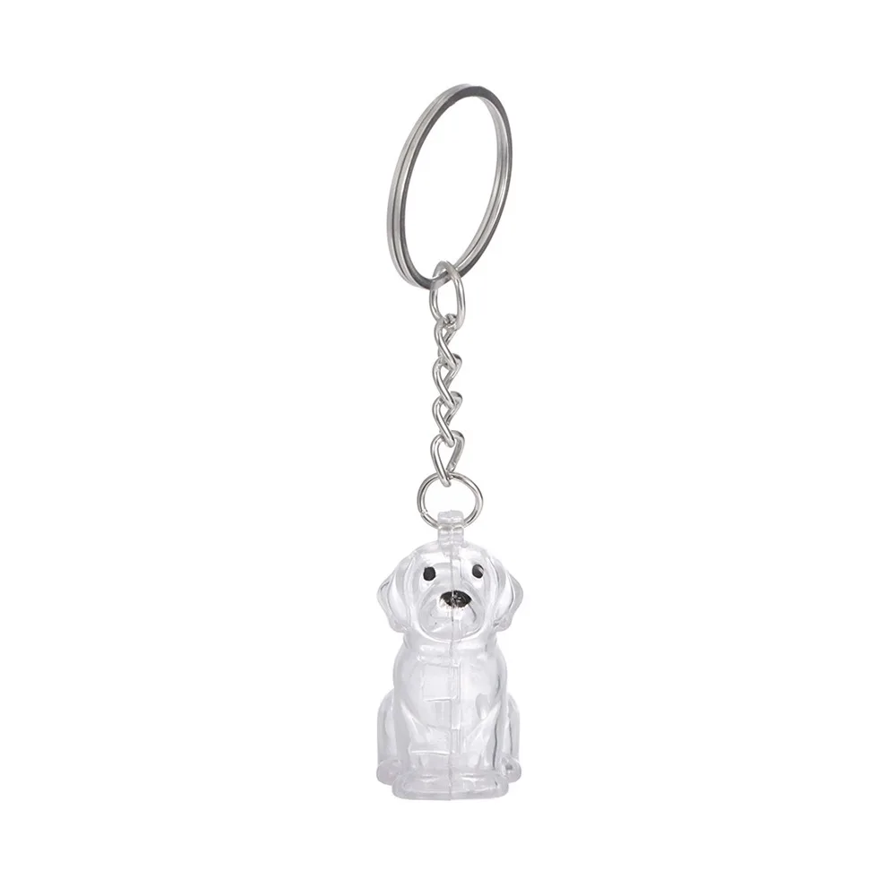 Transparent Dog Fur Storage Pendant Fur Storage Capsule DIY Accessories Dog Shape Keychain Cute Pet Hair Container Pet Souvenir