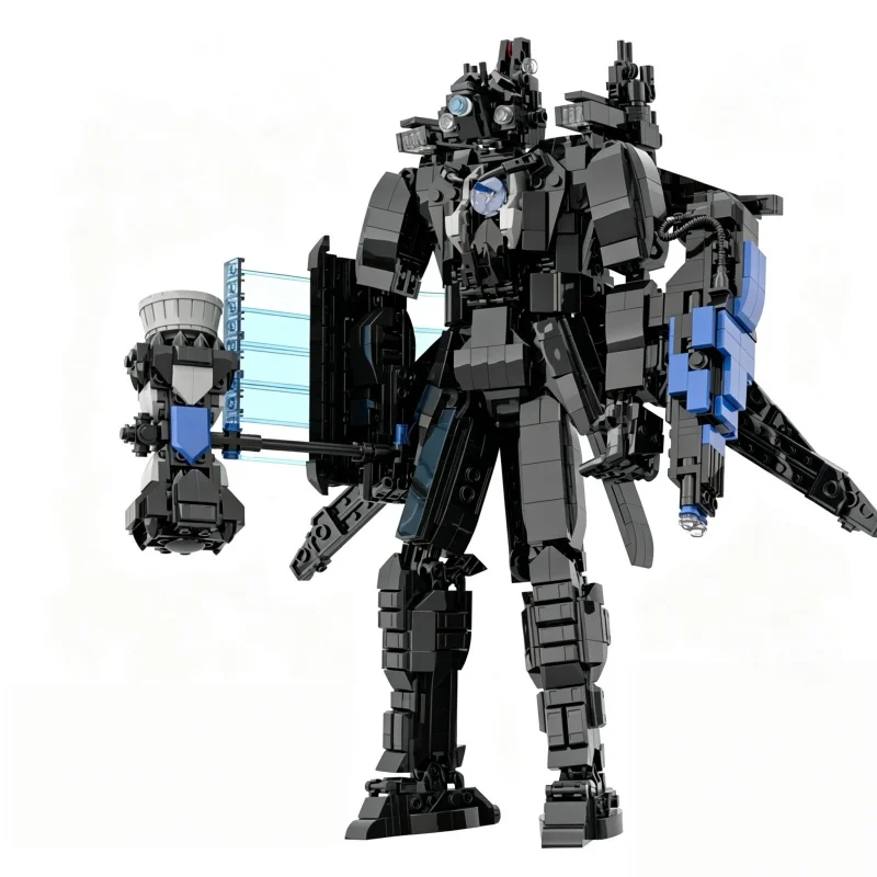 MOC Full‑Gear Armored Mecha Brick Kit Assembled Heavy‑Weapo0n Sci‑Fi Robot Toy Puzzle Model Unique Decoration Gift for Lovers