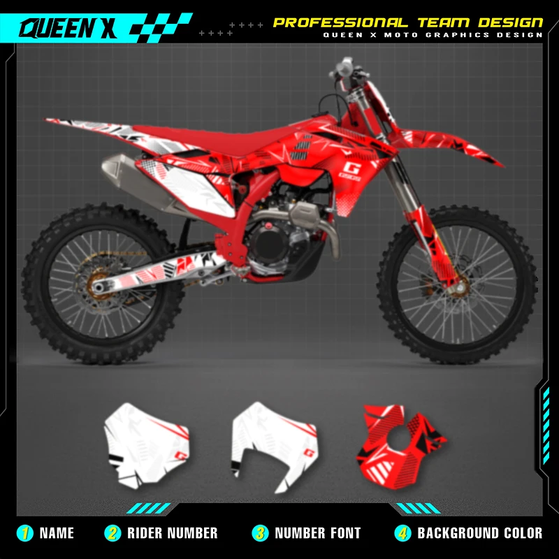 

Queen X MOTOR Custom Team Graphics Backgrounds Decals For 3M Stickers Kit For GASGAS GAS GAS 2024 2025 2026 EC MC 001