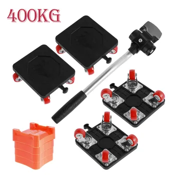 헤비 듀티 가구 리프터 운송 이동 리프터 슬라이드 휠, 간편한 가구 이동 도구 세트, 휠 롤러 바 수공구, 400kg