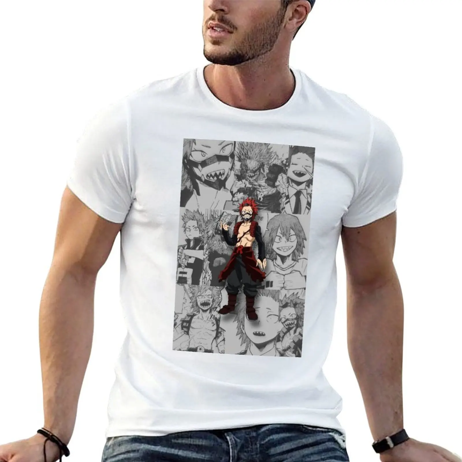 

Kirishima Eijirou Manga Panel Character Art T-Shirt man t shirts high quality luxury brand funny t shirts man T-Shirt