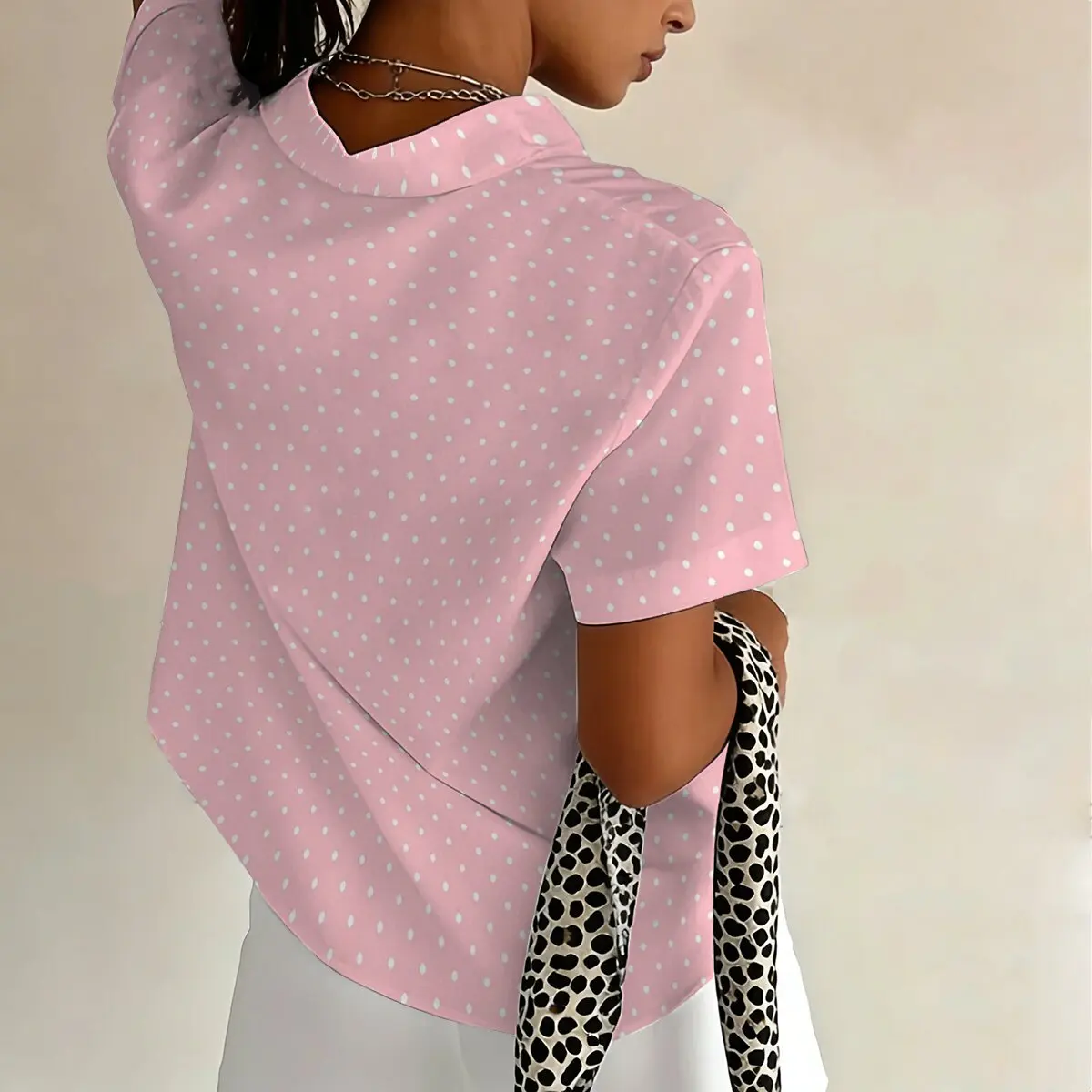 Camisa Lunares Talla Grande Mujer Estampada - usage example
