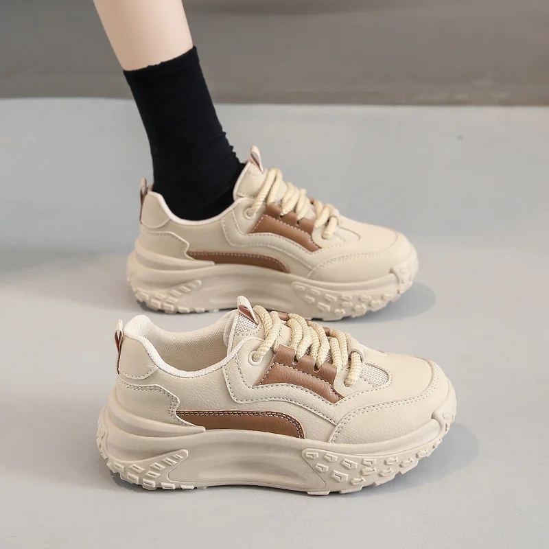 Frühling Herbst neue koreanische Version von Sport laufschuhen Damenmode lässig dicke Sohle Schnürschuhe