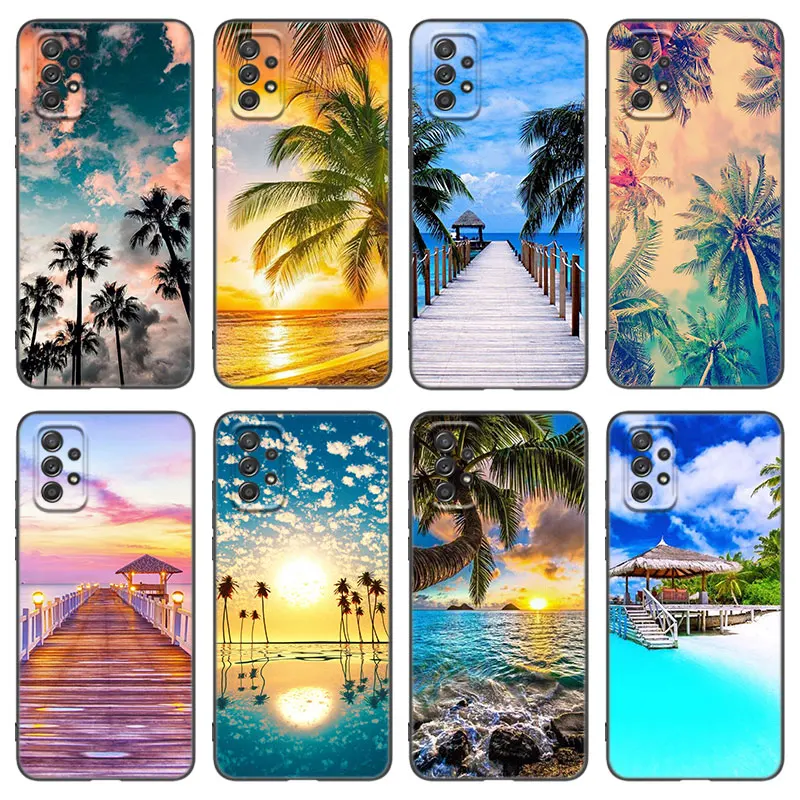 Summer Beach Sunset Sea Phone Case For Samsung A13 A22 A24 A32 4G A33 A34 A35 A52S A53 A54 A55 A73 5G A06 A12 A14 A15 A23 A51