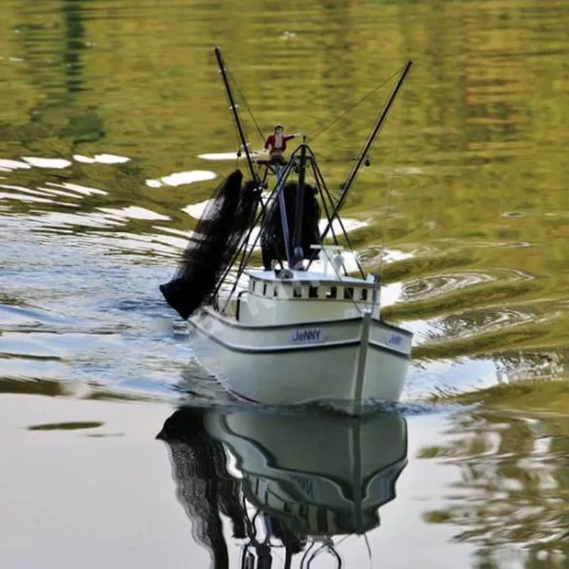 1/20 RC Jenny Shrimp Boat Model DIY Ręcznie zmontowany zestaw łodzi Zdalnie sterowany model łodzi Zabawka Prezent Gotowy model statku wędkarskiego