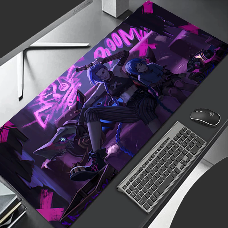 Mousepad Computer Gaming Accessories Keyboard Pad Office PC L-league of Legends Jinx Rubber Mouse Pad Decoracion Desk Mouse Mat