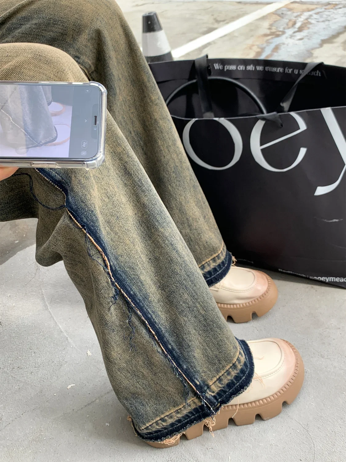 Jean Baggy Style américain pour femmes, déchiré, blanchi, Simple, Streetwear pour étudiantes, Chic, tendance, pantalon en Denim, tendance, nouvelle collection printemps