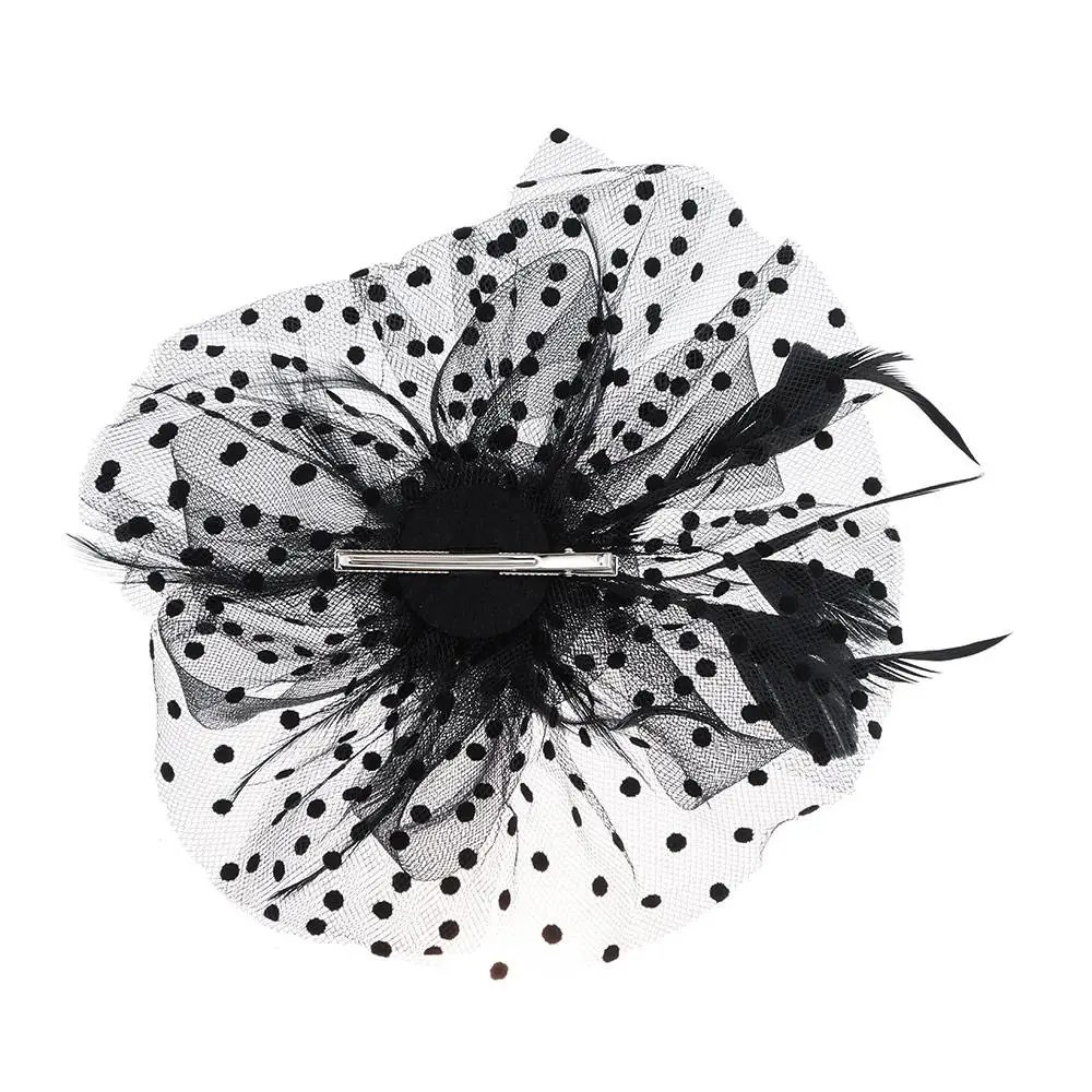 Fascinator Hat for Women Tea Party Headband Wedding Cocktail Mesh Flower Feathers Hair Clip