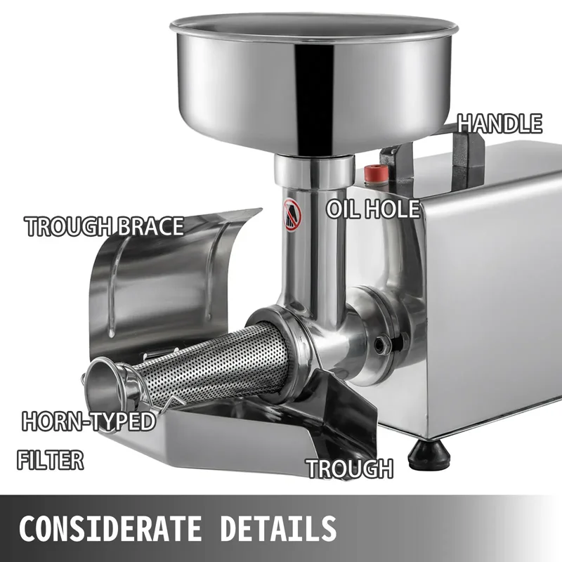 Sitko do pomidorów ze stali nierdzewnej 370W maszyna do dżemu pomidorowego elektryczna maszyna do produkcji sosów do domu i komercyjne wykorzystanie