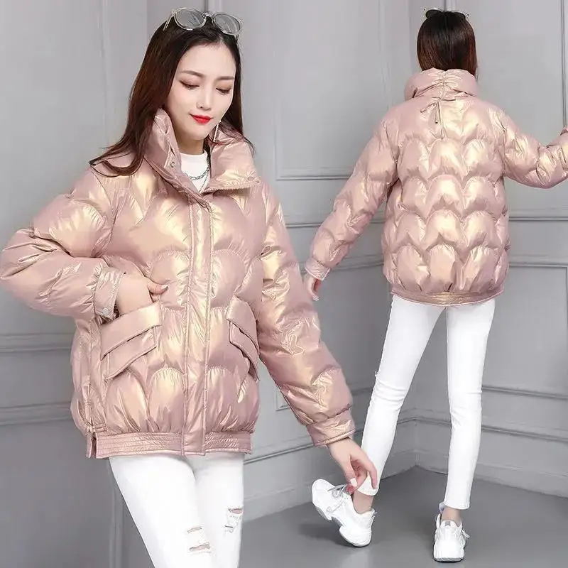 2023 Winter New Women Cotton Coat Winter Jacket Female Warm Large Size Parkas Thick Outwear Bright Face No Wash Overcoat