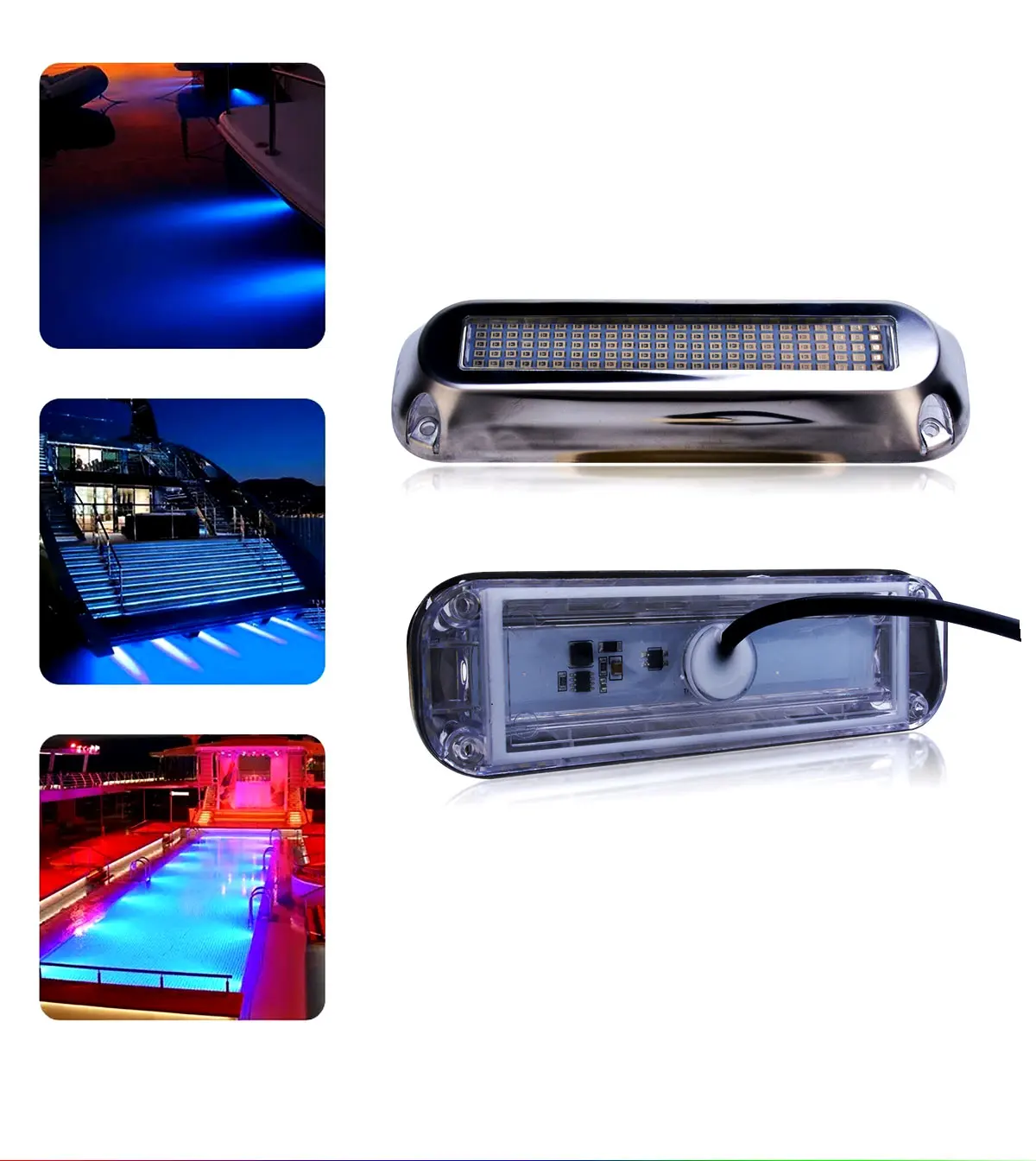 Boat Navigation Light 80W 42 LED Underwater Pontoon Marine Boat Transom Light IP68 Waterproof LED Ship Beam Light D7YA