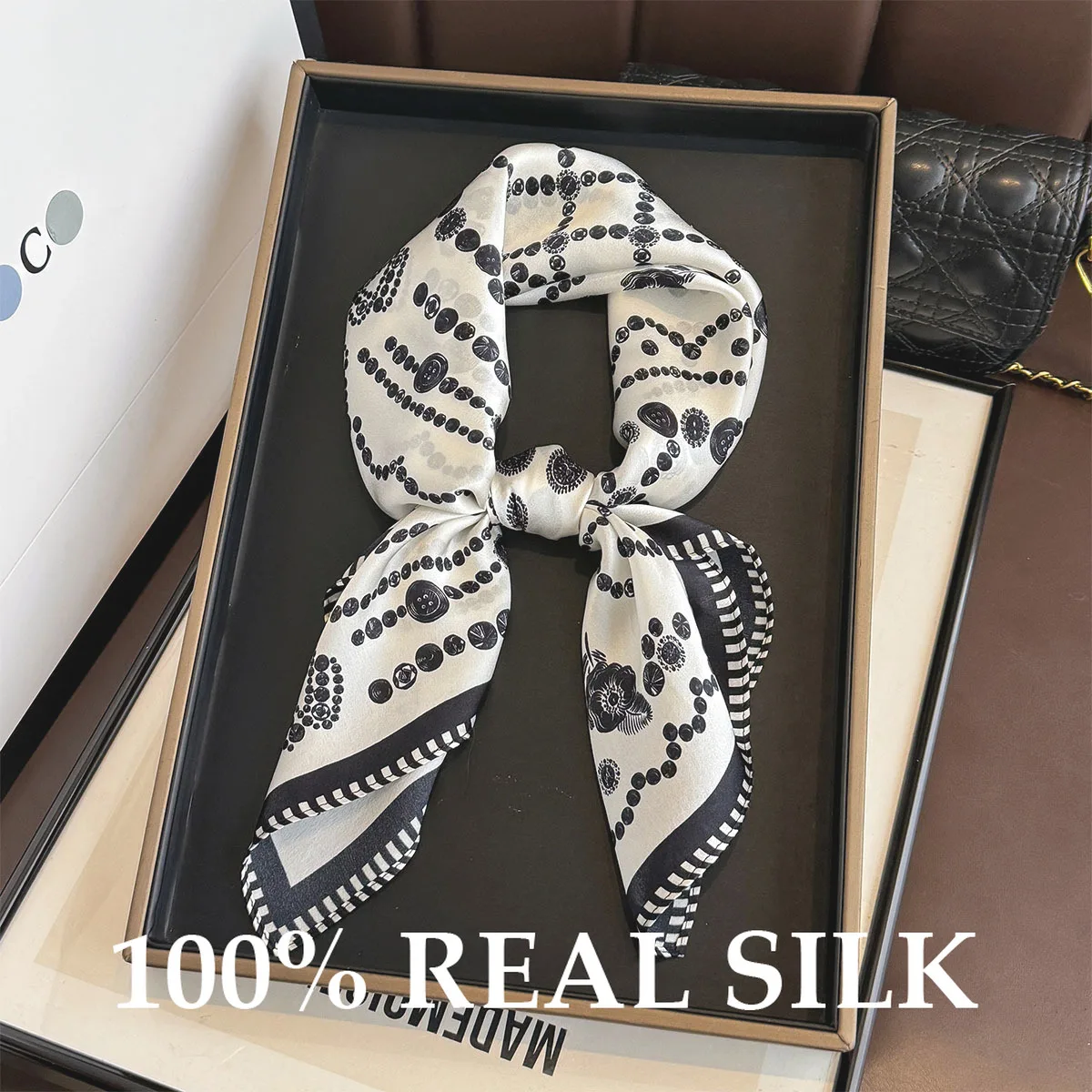 

2026 Fashion 100% Real Silk Scarf Women Shawl Wrap for Lady Neckerchief Foulard Scarves Kerchief Pashmina Female Hijab Bandana
