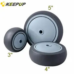Replacement caster TPR wheels with bearings 3/4/5 inch Quiet Protect the ground wear resistance trolley shelf wheels