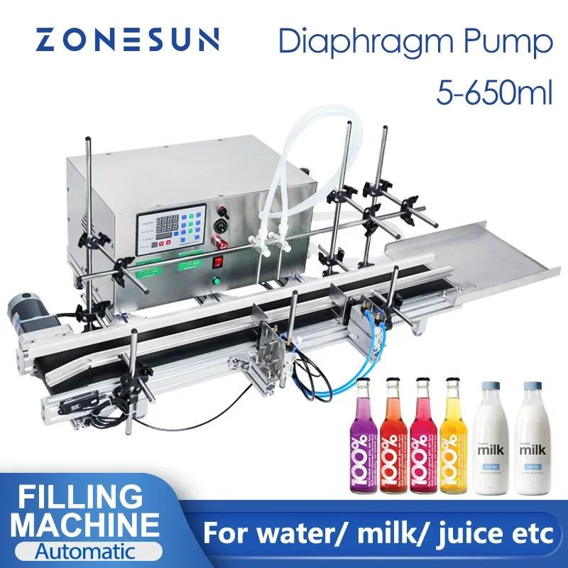 

ZONESUN Benchtop Automatic Liquid Mango Juice Beverage Soy Milk Bottle Quantitative Filling Machine