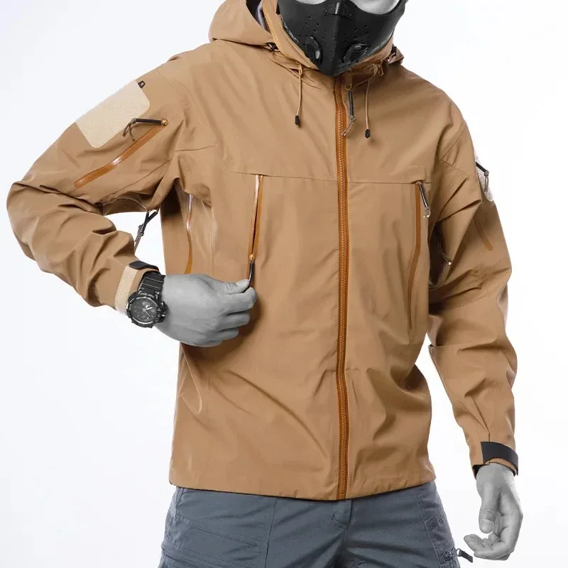 

Outdoor Tactical Waterproof Hard Shell Jacket for Men American Windproof Outdoor Clothing Camping Mountaineering Windbreaker