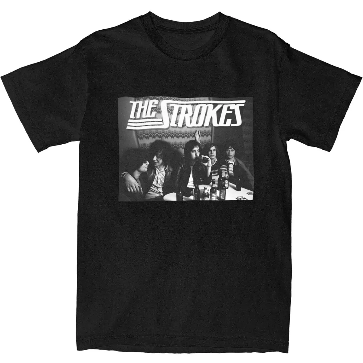 Vintage T Shirt The Strokes 100 Cotton T Shirts Popular Band Novelty Tee Shirt for Men Summer Awesome Casual Short Sleeve Tops