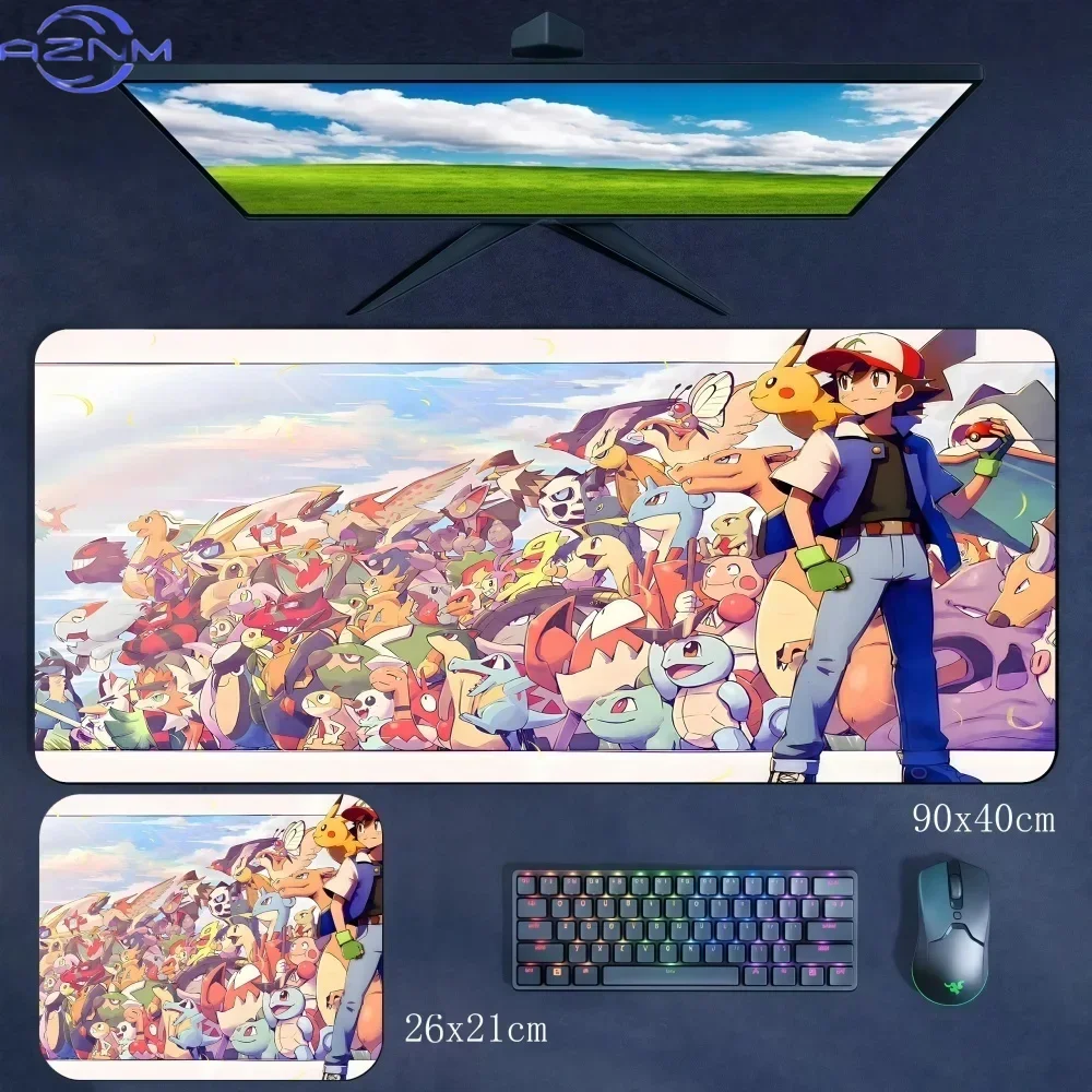 New Premium Rubber Mouse Pad Non-slip and Dirt-resistant  Mouse Pad Deskpad Cartoon Pokémon Boys E-sports Mouse Pad Keyboard Pad