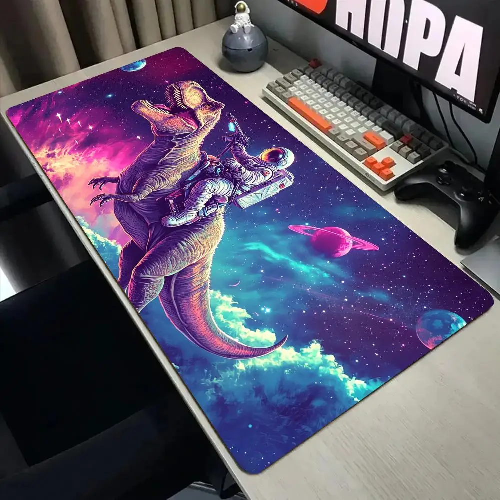 Fantasy Spaceman Mouse Pad Desk Mat with Stitched Edge XXL Mousepads Rubber Anti-slip Gamer Keyboard Rug Gaming Mats Mauspad