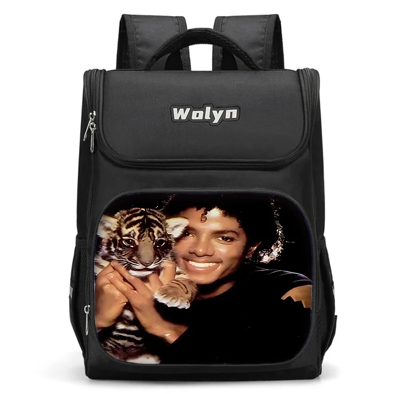 Michael Jackson Large Child Backpack Boy Girls School Bag For Men Women Traveling Backpack Durable and Multi Compartmen