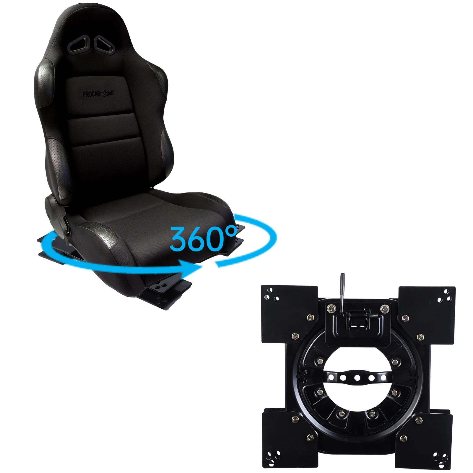 Drehbare Sitzbasis 360 Grad drehbar, Schwerlast-Drehplatte aus Kohlenstoffstahl für Wohnmobil-Sitzumbau, Sitzverstellungs-Ersatzteil für Sprinter 2007-2018 Transit T5 T6 Caravelle Crafter Beifahrerseite – Detail 6