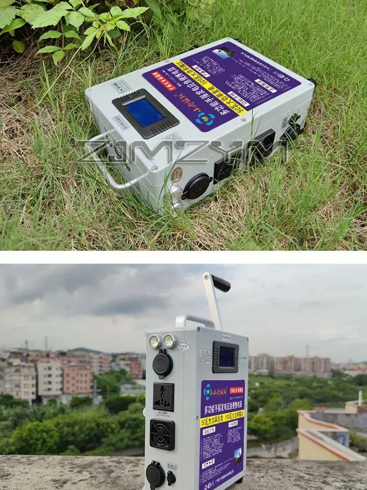 Hand Crank Generator Hoge Vermogen 500W Grote Capaciteit USB Mobiele Telefoon Oplader Powerbank Buiten DC12V 120W Handmatige Generator - afbeelding 2