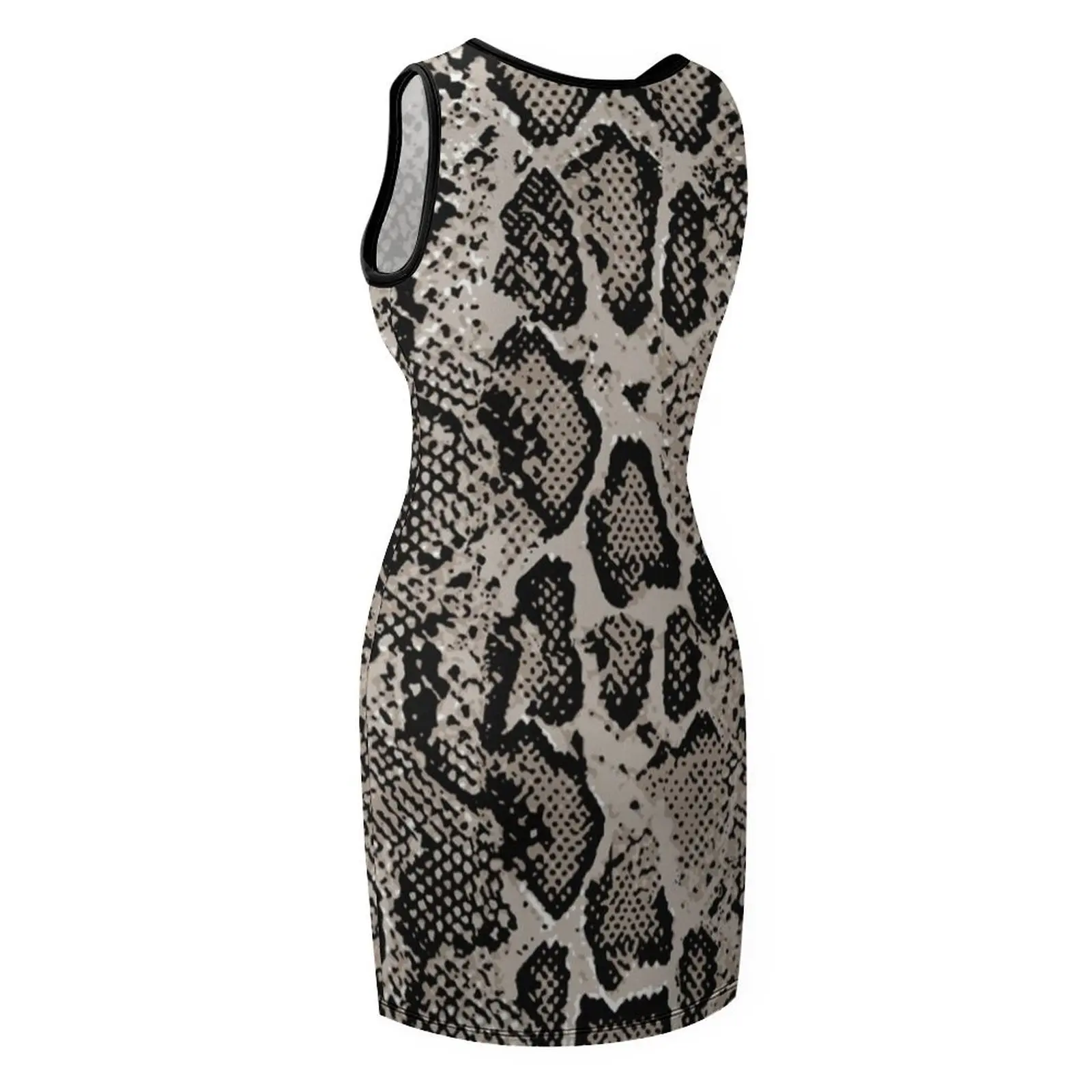 جلد الثعبان، نمط الأفعى فستان الشمس بلا أكمام فساتين الملابس النسائية للنساء 2025 فساتين الصيف للنساء #5