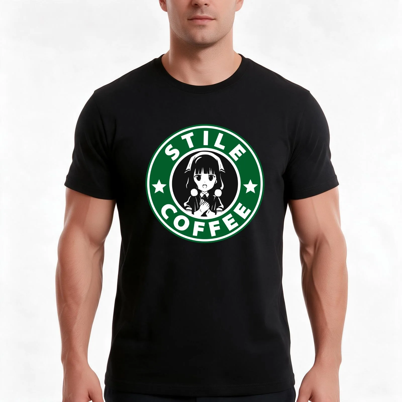 Stile Coffee T-Shirt Summer Casual Cotton Tee Oversized Streetwear Tops Vintage Graphic Print Loose Fit Short Sleeve