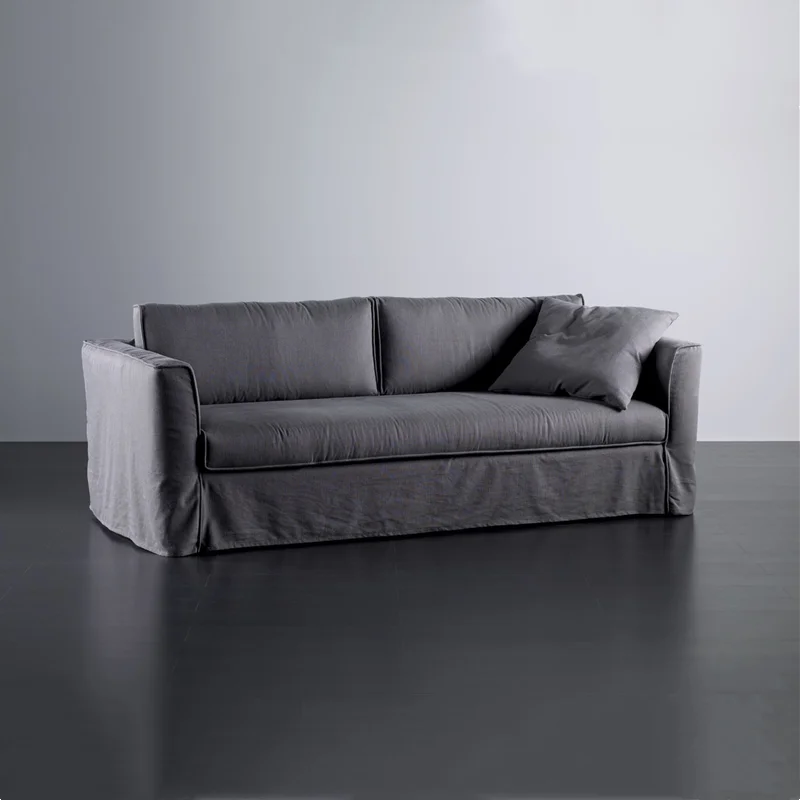 Divano letto e colazione con bordo nero, semplice, nordico, per smontaggio e lavaggio del divano bianco