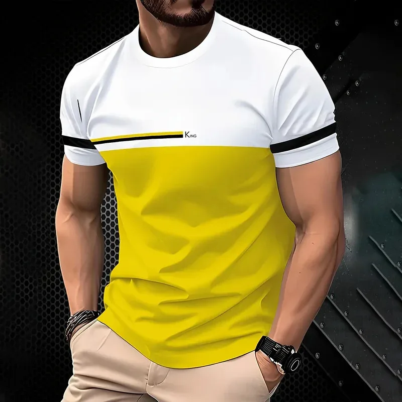 Summer Men's Casual T-shirts Are Added with Simple O-neck Short-sleeved Outdoor Clothing and Breathable 3d Print High Quality