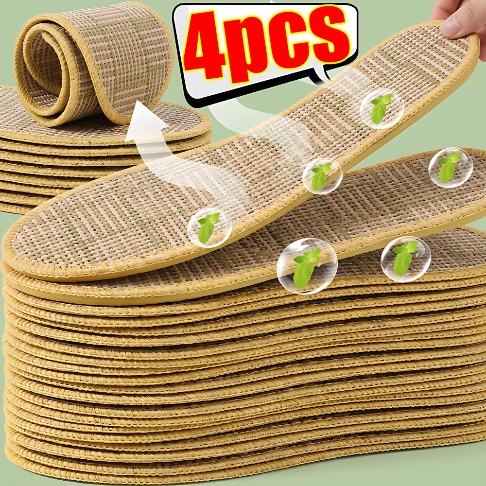 Bambus-Kühlende Einlegesohlen Sommer Geruchshemmende Geruchsentfernende Schuh-Einlagen Atmungsaktiv Feuchtigkeitsableitend für Herren Damen Outdoor-Sportschuhe