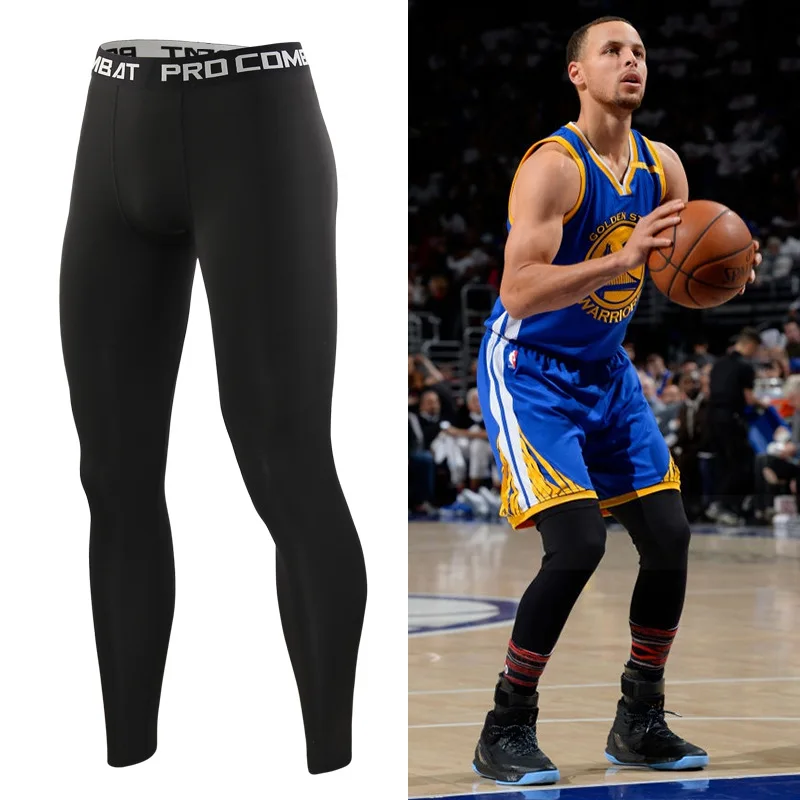 Basketball 7-point Tights Men's Sports Fitness Five-point White Training Pants Compressed High Elastic Quick-drying Leggings