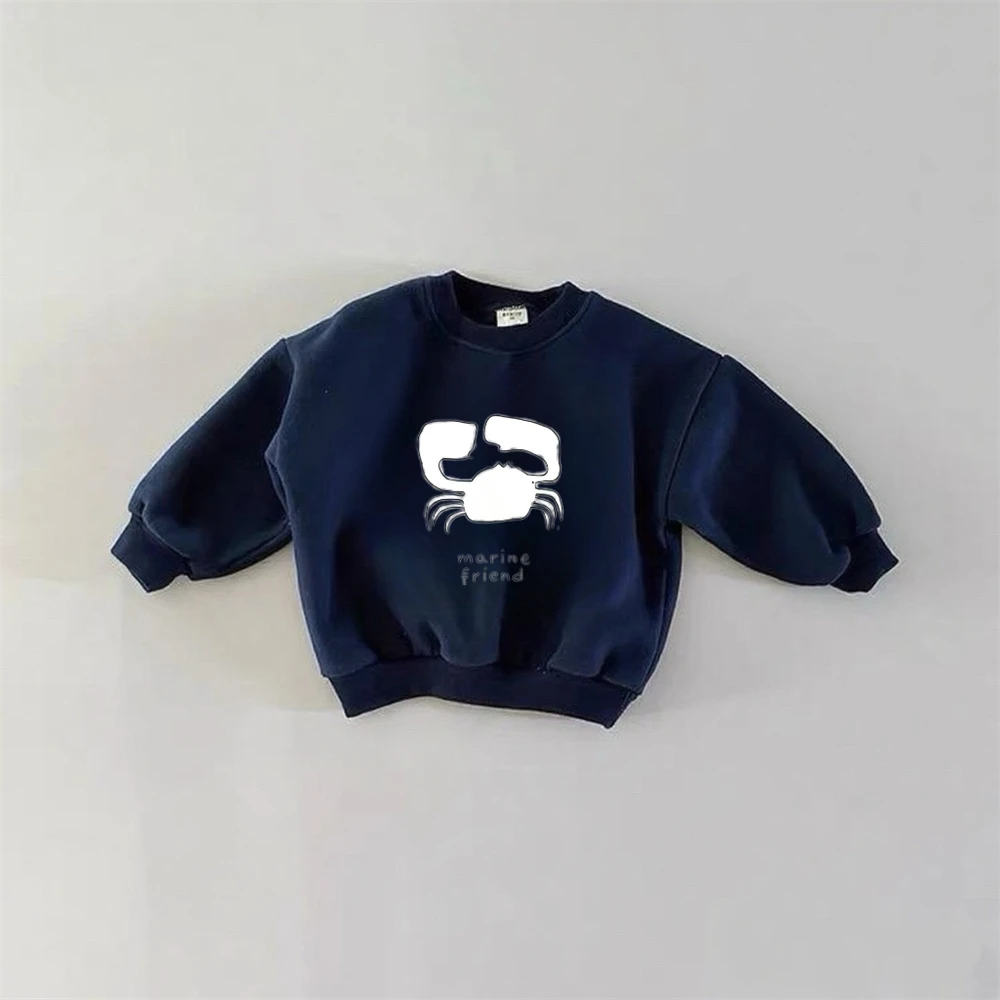 Weiß-gelb-rotes Sweatshirt für Kinder, langärmelige Oberteile, neues Design, hübscher bedruckter Kapuzenpullover, lockere Freizeitkleidung für Kleinkinder und Jungen – Detail 5