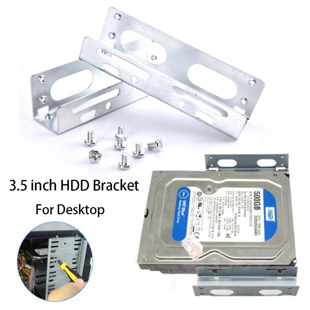 2PCS Desktop Hard Drive Bracket 3.5 To 5.25 Optical Drive Expansion Holder Hard Drive Rack Bracket Caddy Bay for SSD M.2 HDD