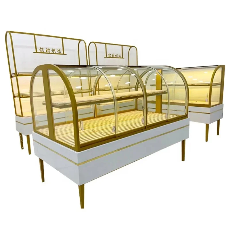 custom.Bread showcase Cabinet Wood Cake Shelf Counter Wooden Bakery Display Rack