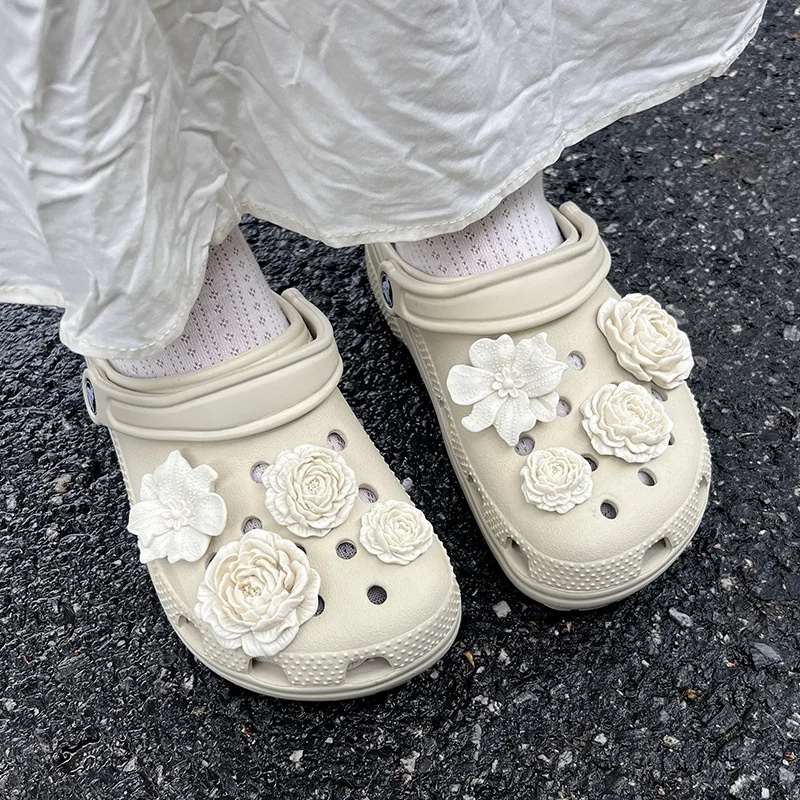 

8 шт., подвески для обуви с цветочным принтом, декоративные пряжки «сделай сам», идеально подходят для обуви, сумок, аксессуаров, элегантный дизайн, прочная конструкция