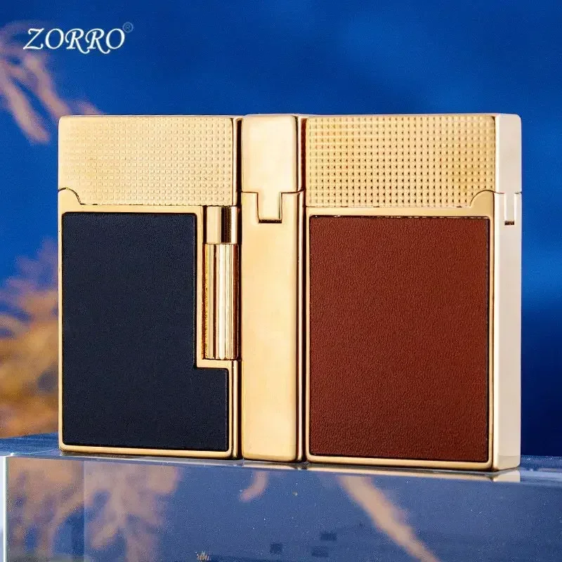 ZORRO New Paris Nail Gold Plated Foreskin Kerosene Lighter Loud Voice Side Pulley Ignition Retro Lighters Smoking High-end Gifts