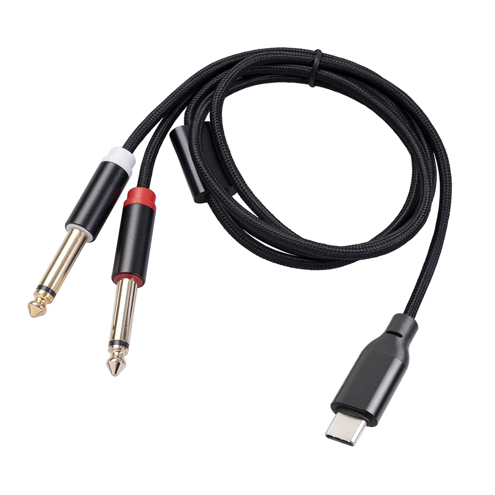 USB C To Dual 6.35Mm Stereo Y Splitter Cable, TRS Audio Cord for Smartphone,Tablet,Laptop, Amplifier, Mixing Console