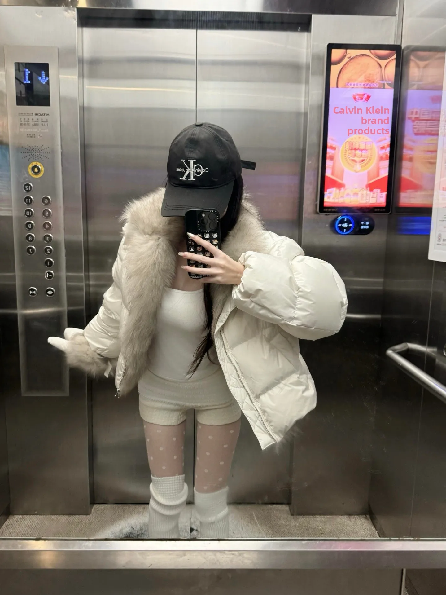 

Koulanji Women's Thickened down Cotton Jacket Short Quilted Coat Fur Collar Korean Style Commute Pure Color Winter Outerwear