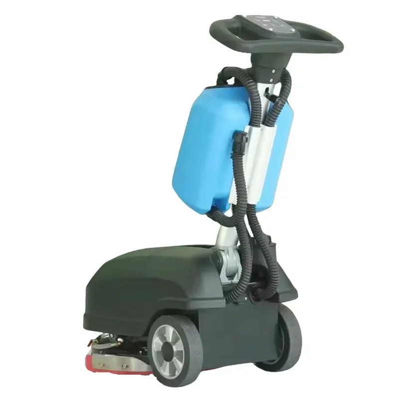 Walk Behind 2 Brushes Small Mini Floor Scrubber Electric Mop Floor Cleaning Machine