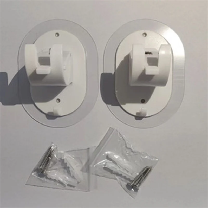 2pcs Curtain Rod Hooks Non-punching Self-Adhesive Rod Bracket Clamp Adjustable Hanging Rack Hooks Bathroom Hooks Accessories