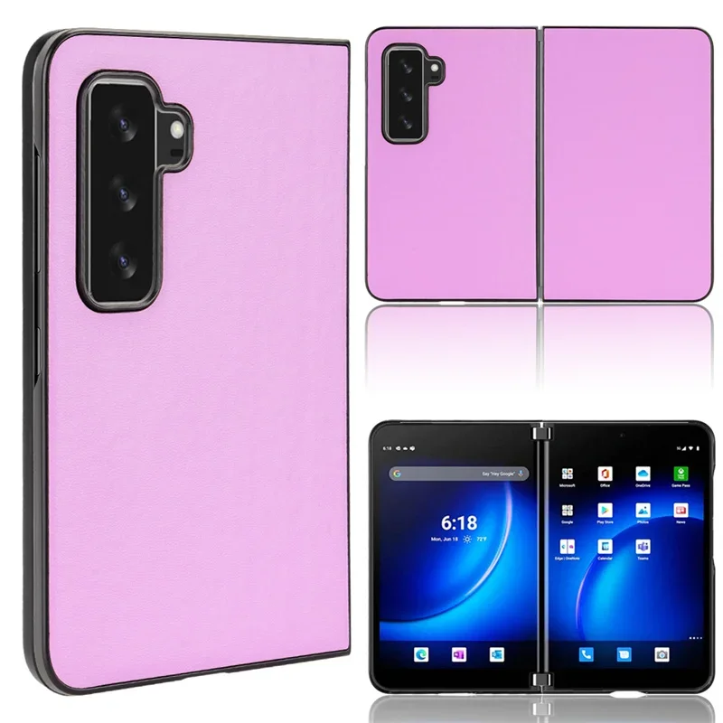 

For Microsoft Surface Duo2 Cover Lambskin impression pattern PU Leather and PC Book Cover for Microsoft Surface Duo2 Phone Case